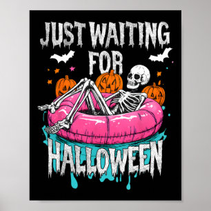 Gruseliger Sommer-Skelett, das nur auf Halloween w Poster