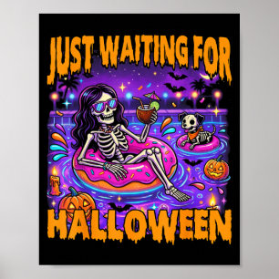 Gruseliger Sommer-Skelett-Witz, der auf Halloween Poster
