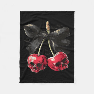 Gruseliger Sommer Totenkopf Kirsche Halloween Coqu Fleecedecke