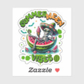 Gruseliger Sommerween-Skelett-Wassermelonen-Float Aufkleber (Blatt)