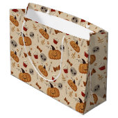 Gruseliger Spaß Halloween Große Geschenktüte (Rückseite Schrägansicht)
