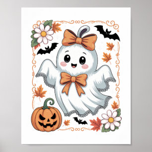 Gruseliger Spitzen-Geist Halloween Poster