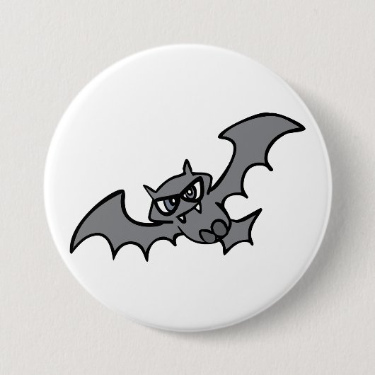 Gruseliger süßer böser Vampirfledermaus Button (Vorderseite)
