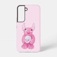 Gruseliger süßer Dämon Rosa Totenkopf Pastell Goth