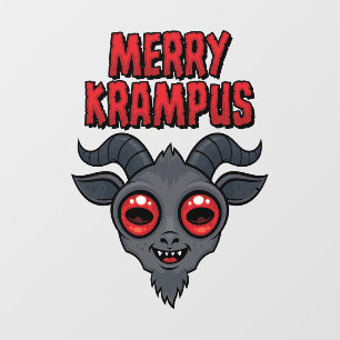 Gruseliger Süßer Fröhlicher Krampus Fensteraufkleber