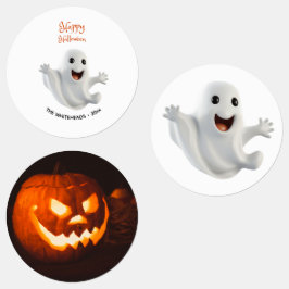 Gruseliger Süßer Geist Halloween Etiketten