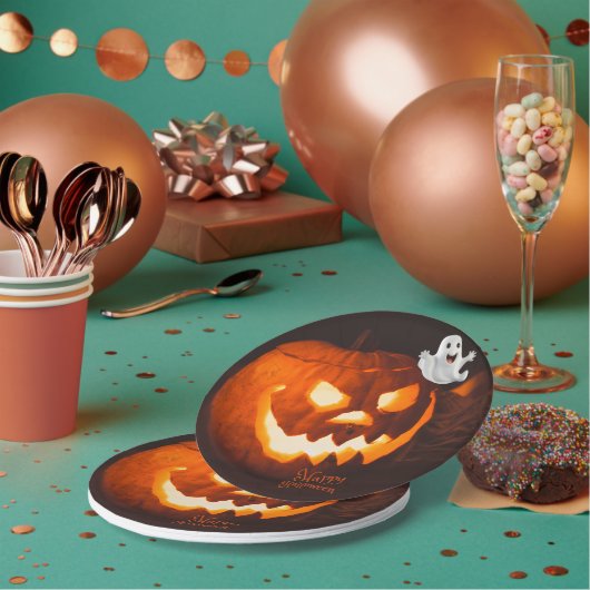 Gruseliger Süßer Geist Halloween Pappteller (Multi)