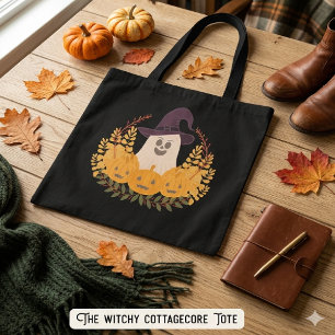Gruseliger süßer Geist und Kürbisse Herbstkranz Tasche