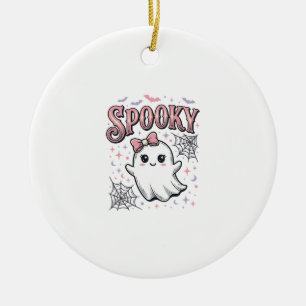 Gruseliger süßer Geist Vintage Halloween-Shirt-Des Keramik Ornament