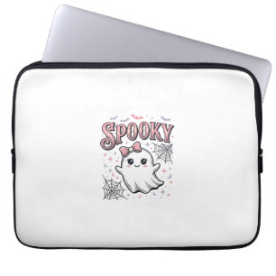 Gruseliger süßer Geist Vintage-Halloween-Shirt-Des Laptopschutzhülle