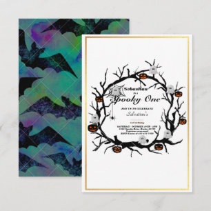 Gruseliger süßer Halloween-Geist 1. Geburtstagsfei Einladung