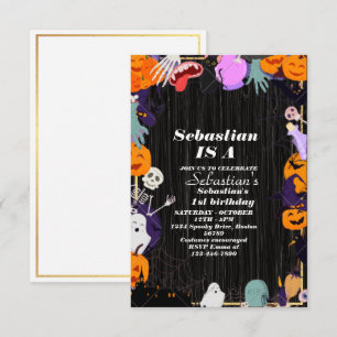 Gruseliger süßer Halloween-Geist 1. Geburtstagsfei Einladung