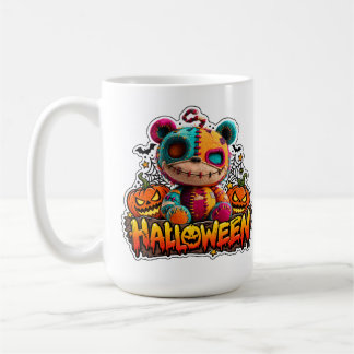 🎃🧸 Gruseliger Süßer Halloween-Plüschmonster-Bech Kaffeetasse