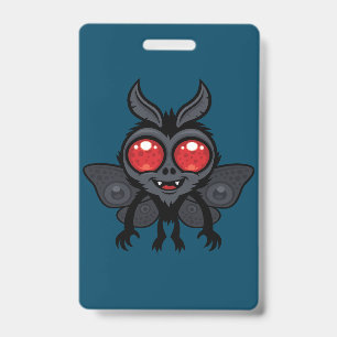 Gruseliger süßer Kryptid Mothman-Monster Ausweis