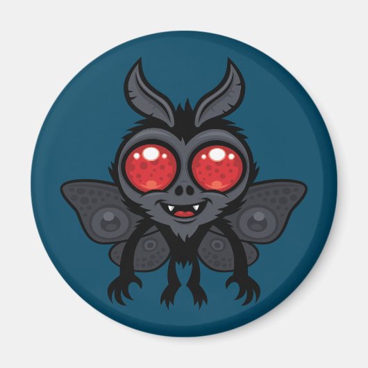 Gruseliger süßer Kryptid Mothman-Monster Magnet (Vorne)