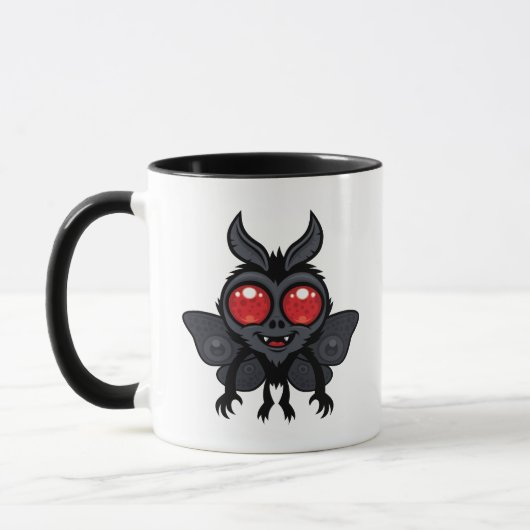 Gruseliger Süßer Kryptid Mothman-Monster Tasse (Links)