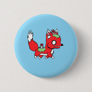 Gruseliger süßer Pilz Fuchs Button