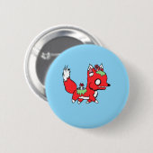 Gruseliger süßer Pilz Fuchs Button (Vorne & Hinten)