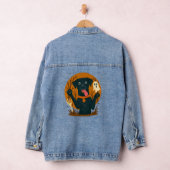 Gruseliger süßer schwarzer Hund mit Geist Jeansjacke (Hangar)