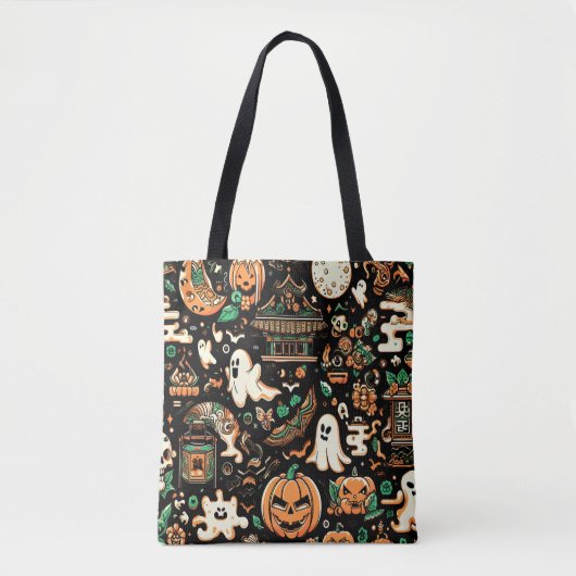 Gruseliger Süßer Unheimlicher Kawaii-Geist-Kürbis- Tasche (Vorderseite)