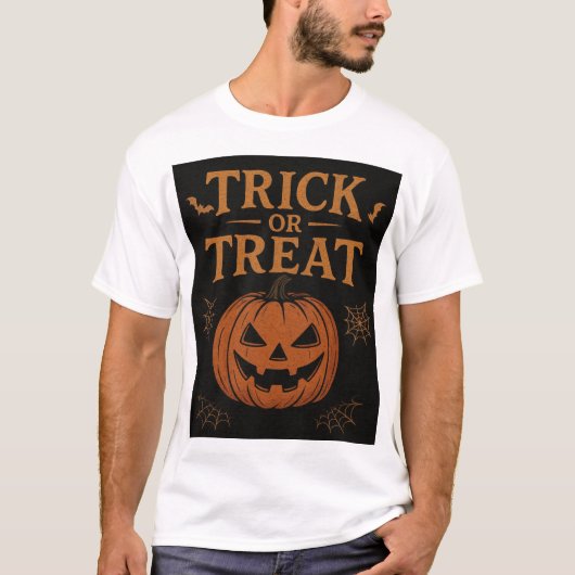 Gruseliger „Süßes oder Saures“ Halloween-Kürbis-De T-Shirt (Vorderseite)