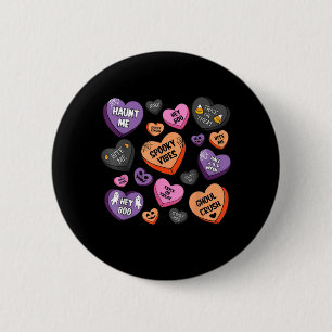 Gruseliger Süßigkeiten-Herz-Valentinstag-Liebhaber Button