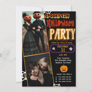 Gruseliger Szn Glow Halloween Trendige Foto Party Einladung