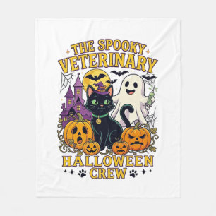 Gruseliger Tierarzt Halloween Crew Schwarze Katze Fleecedecke