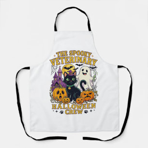 Gruseliger Tierarzt Halloween Crew Schwarze Katze  Schürze