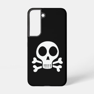 gruseliger Totenkopf auf schwarzem Hintergrund Samsung Galaxy Hülle