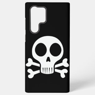 gruseliger Totenkopf auf schwarzem Hintergrund Samsung Galaxy Hülle