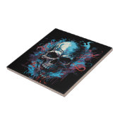 Gruseliger Totenkopf Fliese (Seite)