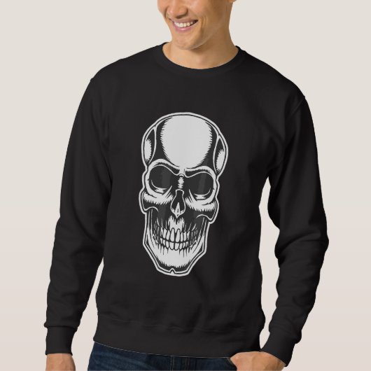 Gruseliger Totenkopf Gesicht Sweatshirt (Vorderseite)