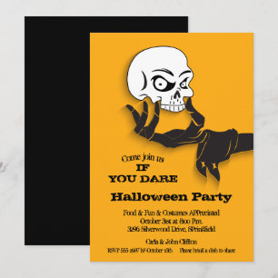 Gruseliger Totenkopf Halloween Einladung