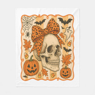 Gruseliger Totenkopf Halloween Fleecedecke
