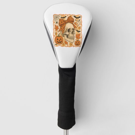 Gruseliger Totenkopf Halloween Golf Headcover (Vorderseite)