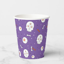 Gruseliger Totenkopf-Halloween-Papierbecher – Verz Pappbecher