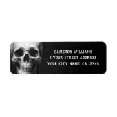 Gruseliger Totenkopf Halloween schwarze Rücksendea (Vorne)