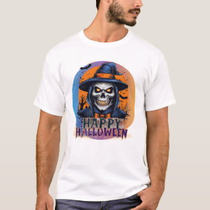 Gruseliger Totenkopf-Hexen-Halloween-Kunst-88888 T-Shirt