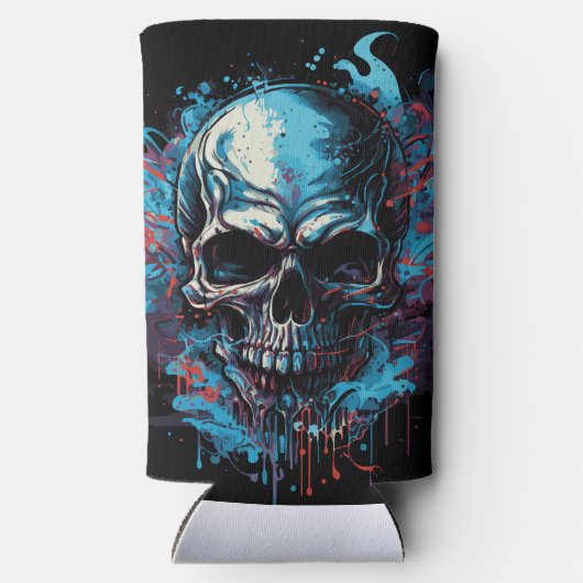 Gruseliger Totenkopf Selters Dosenkühler (Rückseite)