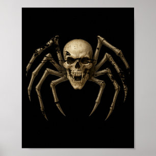 Gruseliger Totenkopfspinne - Y Gothic Halloween Ko Poster