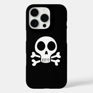gruseliger Totenschädel auf schwarzem Hintergrund iPhone 16 Pro Hülle