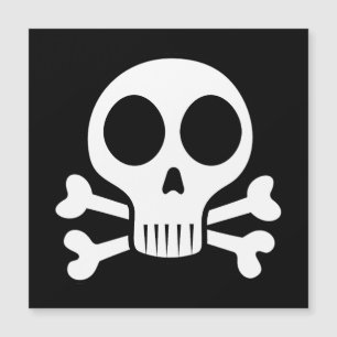 gruseliger Totenschädel auf schwarzem Hintergrund Magnetkarte