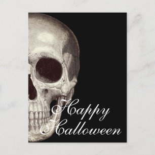 Gruseliger Toter Schädel Frohes Halloween Grußkart Postkarte
