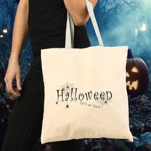 Gruseliger Trick-or-Treat Halloween-Spinnen-Design Tragetasche