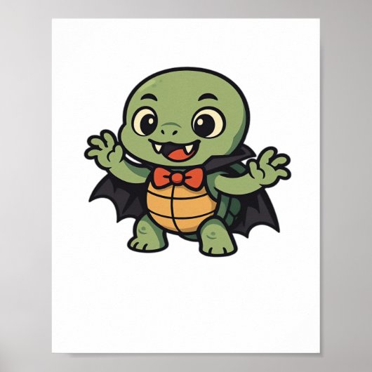 Gruseliger Turtle-Vampir-Halloween-Oversize-T-Shir Poster (Vorne)