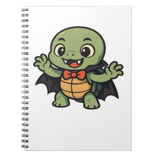 Gruseliger Turtle-Vampir-Halloween-Oversized-T-Shi Notizblock