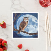 Gruseliger Uhu Vollmond Halloween Serviette (Beispiel)