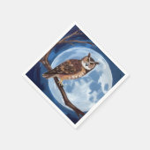 Gruseliger Uhu Vollmond Halloween Serviette (Ecke)