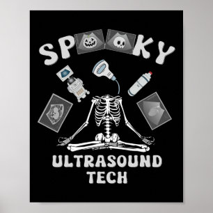 Gruseliger Ultraschall-Tech-Skelett-Halloween-Kost Poster